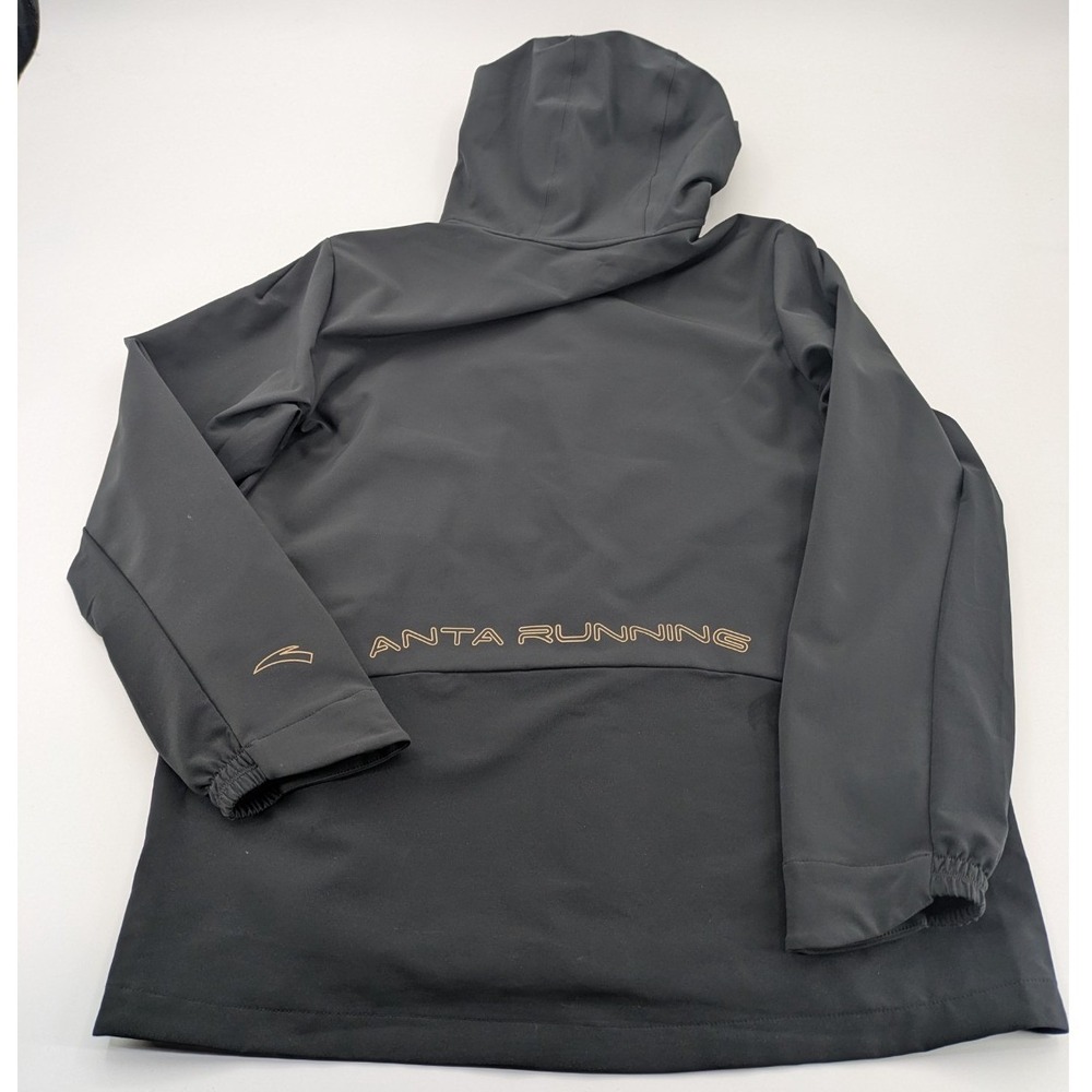 ANTA Men's Full Zip Hooded Jacket Size XXL Black Athletic Track Jacket - Picture 2 of 12